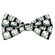 Black & Silver Dice Novelty Bow Tie