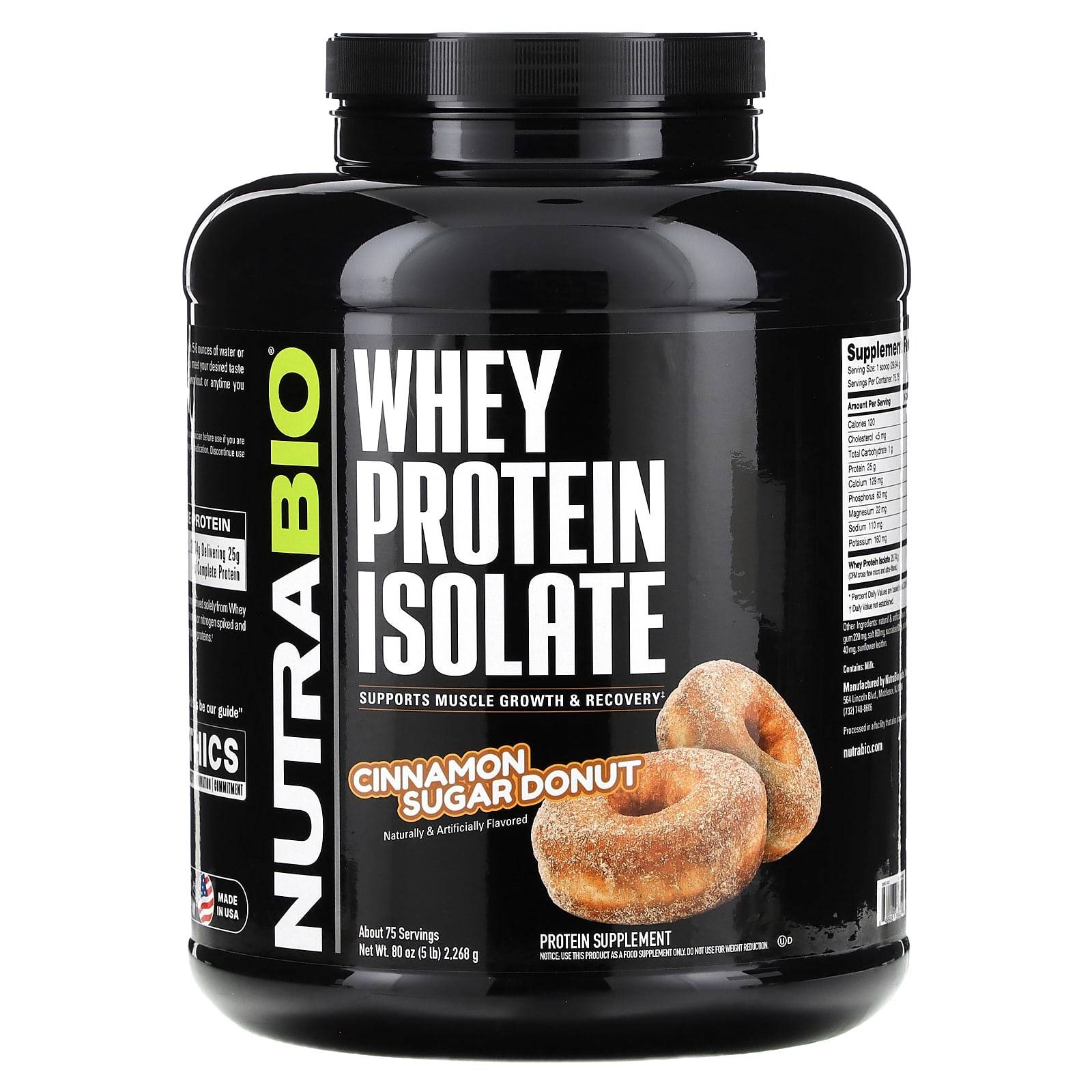 Whey Protein Isolate, Cinnamon Sugar Donut, 2,268G (5Lb)