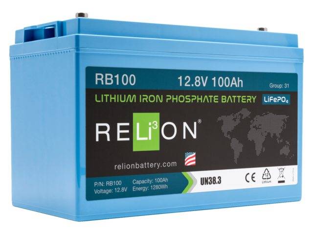 RELiON, lithium LiFePO4 batteri, 12.8V 100Ah (REL-RB100).