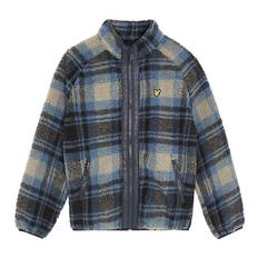 Lyle & Scott Fleecejacka - Jacquard Sherpa - Marinblårutig - Lyle & Scott - 15-16 år (170-176) - Fleecejacka