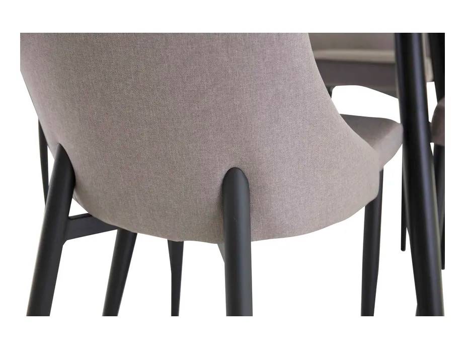 Venture Design Plaza & Leone matgrupp Svart/grå 4 st stolar & bord 100 cm