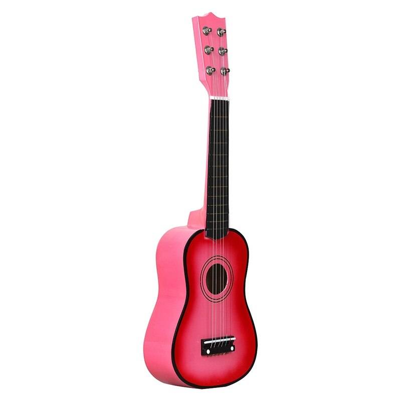 21 tums basswood akustisk gitarr 6 strängar liten mini gitarr med gitarr plock strängar för barn barn nybörjare