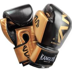 HIROMARE Boxing Gloves PU Leather Punching Gloves Breathable Kickboxing Training Martial Arts Karate Mitts Unisex Kids Sparring (Black, 12oz)