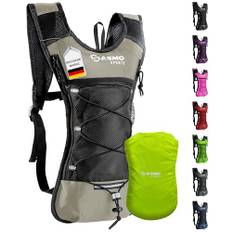 SASMO® Löpryggsäck 6 l (sand) med termofack | löparryggsäck – ultralätt 300 g | Löpryggsäck kvinnor och män | Löpryggsäck inklusive regnskydd och reflektorer