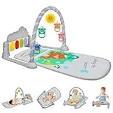 AOMIG Baby piano gymmatta, Baby Gym Spela Mats med musik och ljus, Lekmatta med löstagbara aktivitetsleksaker, tidig utvecklingsaktivitet Baby Lekmatta Leksakspresent för bebisar