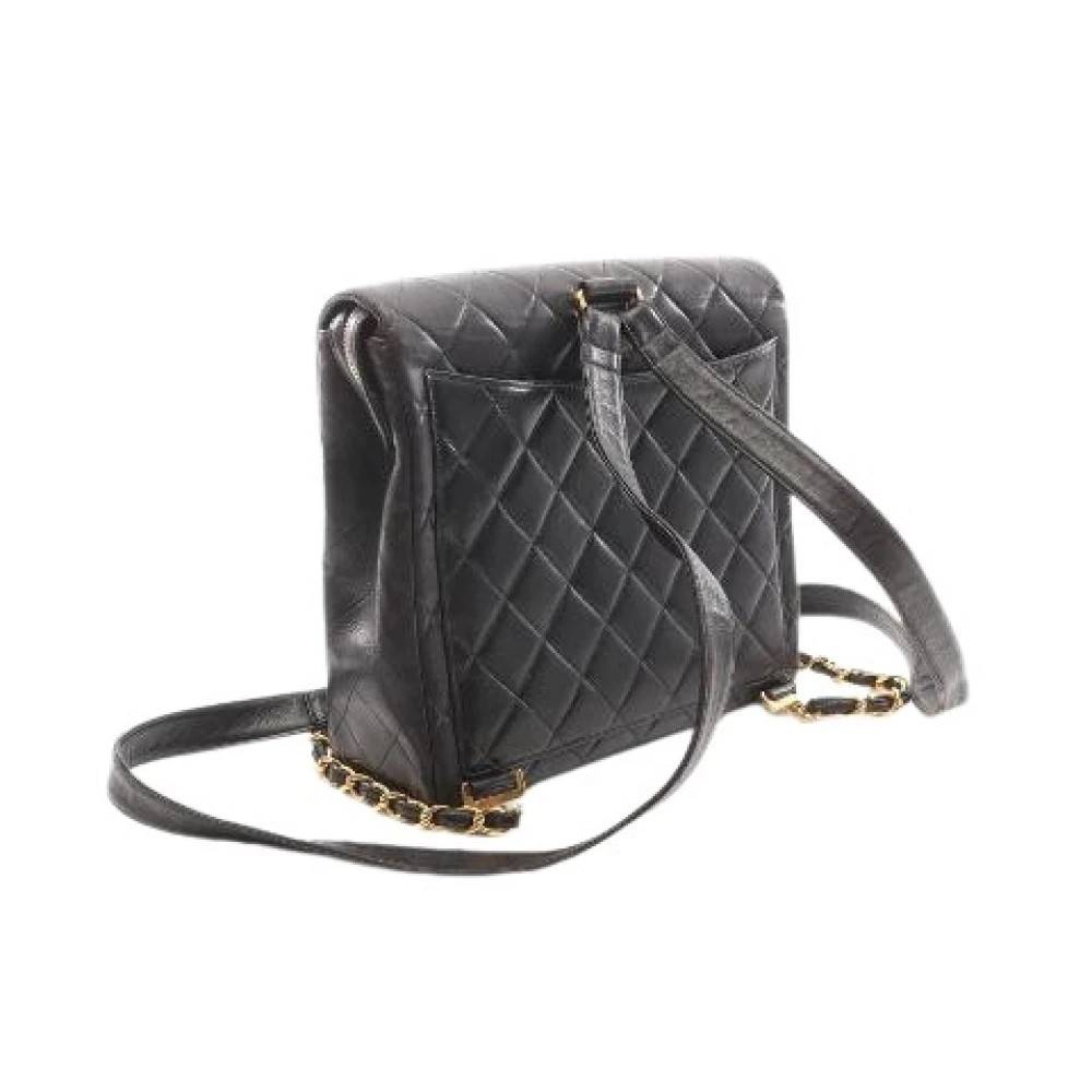 Chanel Vintage Pre-owned Matelasse Square Chain Backpack - Vintage - Dame - Sort - ONE SIZE - Uld