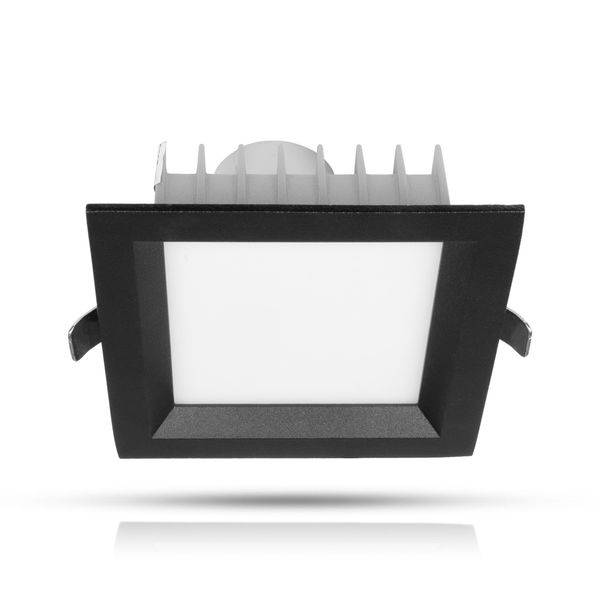 Downlight AGGE Square Flood Antiglare Black - IP44 / CCT / Dimbar, 12W / 100 mm