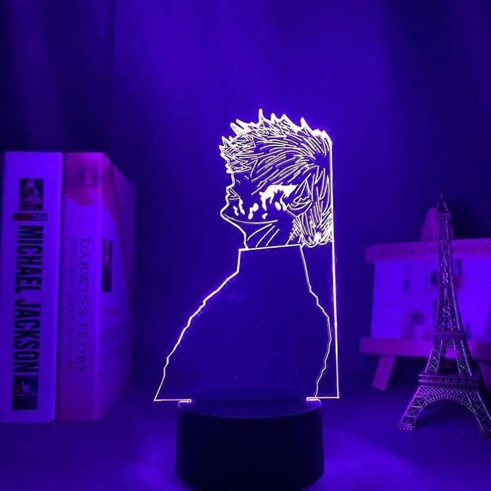 Lampa 3D LED Nattljus Gåvor Sovrum Anime Tokyo Ghoul Ken Kaneki Nattljus Multicolor Touch Opti