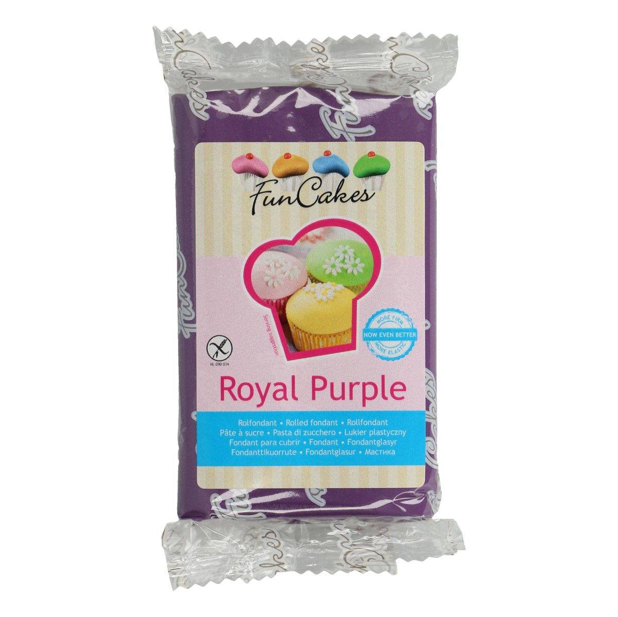 Funcakes fondant, mørk lilla / Royal Purple, 1 kg (4 x 250g).