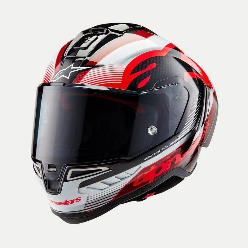 Alpinestars Hjälm Supertech R10 Svart/Carb/Röd/Vit M