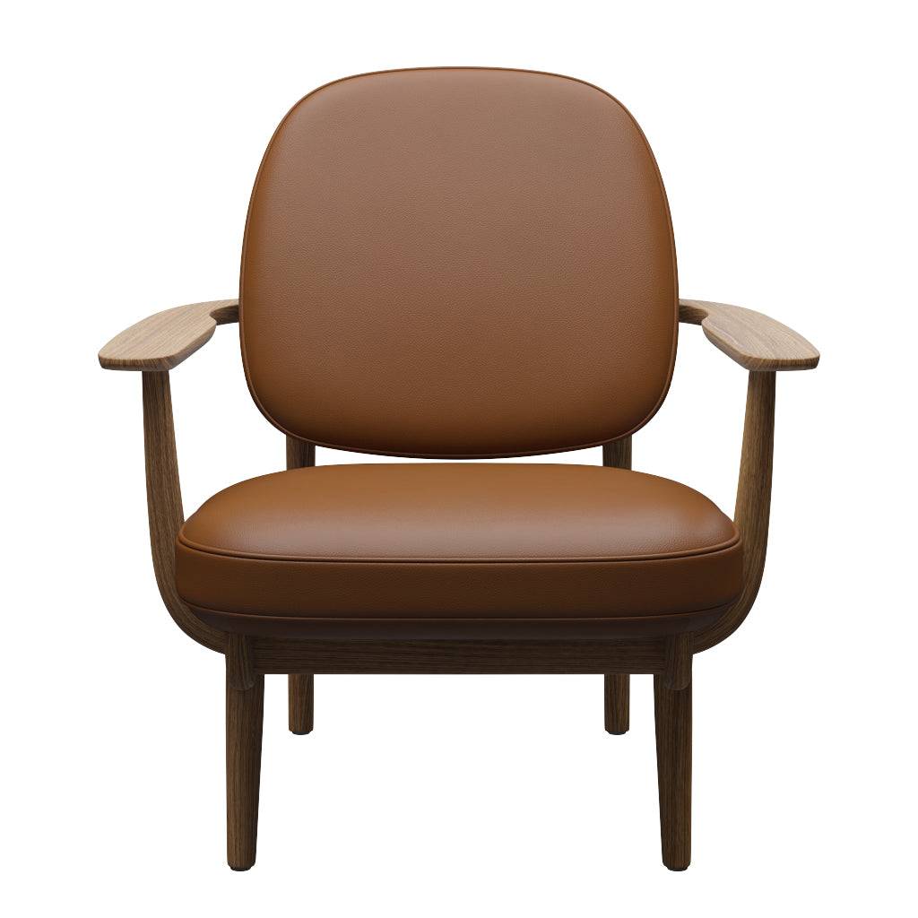 Fred Lænestol, olieret eg fra Fritz Hansen Aura læder - Walnut - Jacobsen Plus