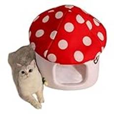 Pet Bed Cave | Pet Bed Warm Cave Nest | Mushroom Shape Cat Cave Bed Tent | Warming Puppy House Cozy Cat Sleeping Tent Cave Beds | Portable Pet Bed Cave For Small Pets Cats