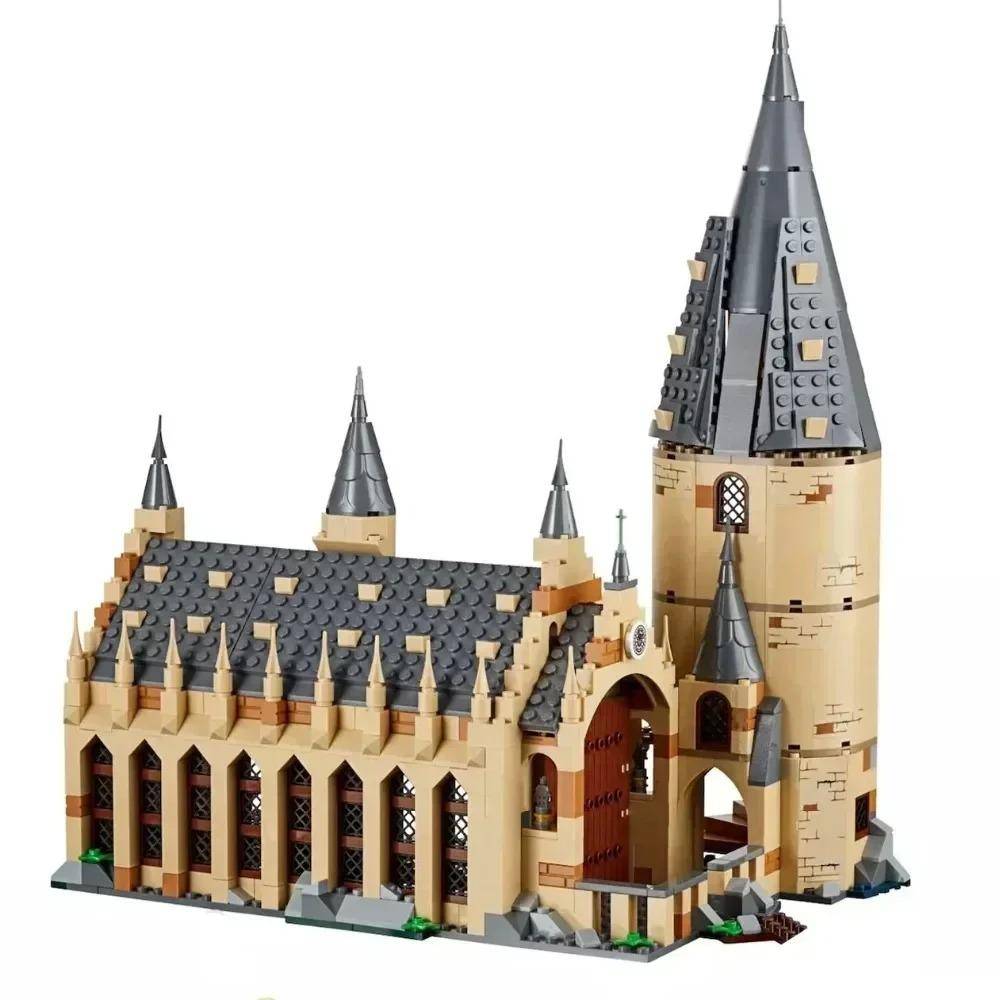 Stora salen Slott Byggnad Kompatibel 75954 DIY Modell Block Klossar Film Leksak för barn Födelsedagsjulklappar gray