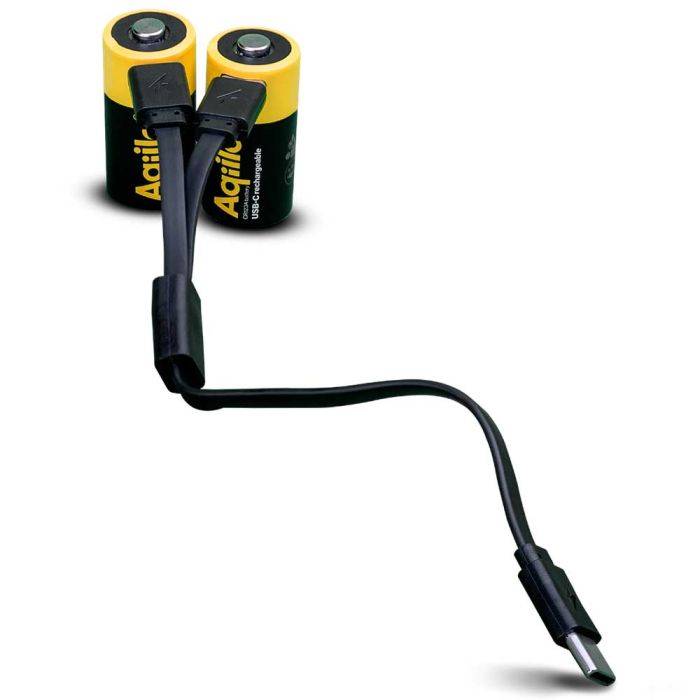 Aqiila CR123A Rechargeable USB-C Batteries, 2 st