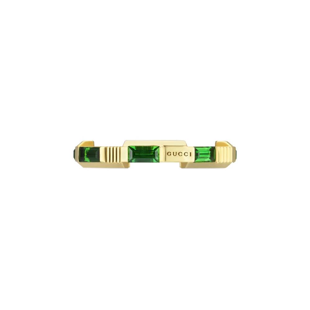 Gucci - Ybc662256002 - 18 kt gult guld- grön turmalin - Link to Love ring Accessoarer - Dam - 55 MM -