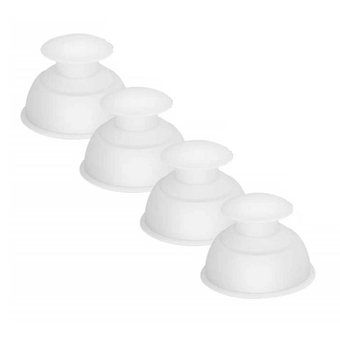 Hydream Cupping-sæt i silikone m. trykknap 4 stk. - ø 6,5 cm