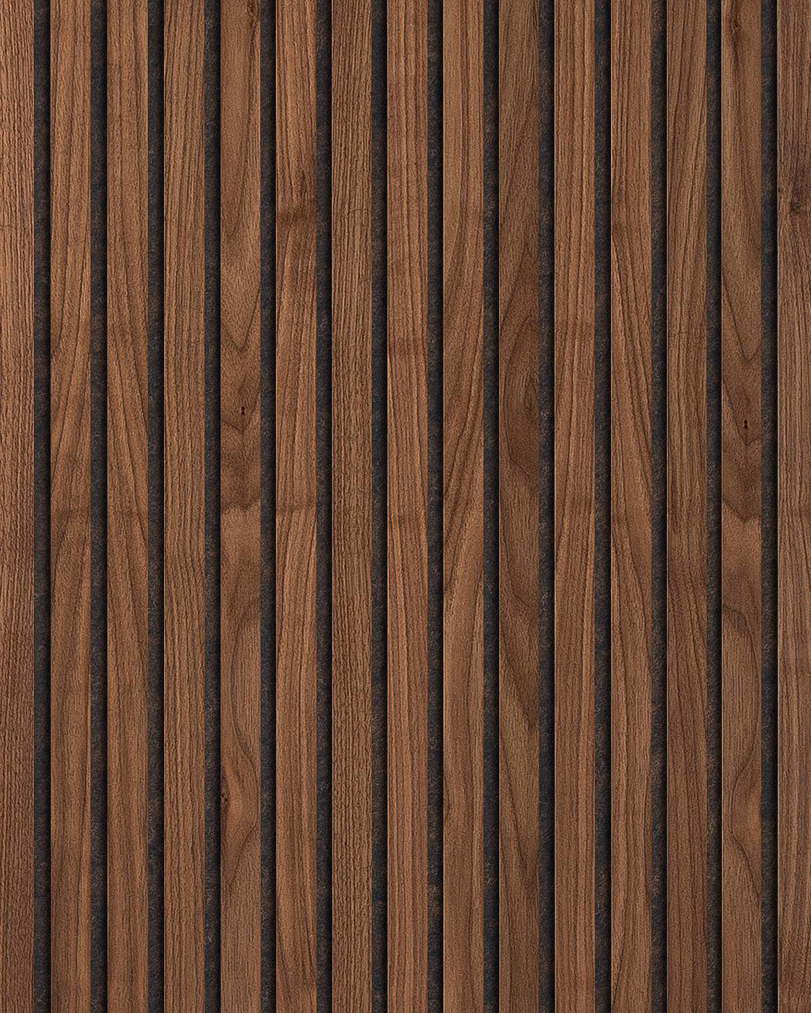 Akustikpanel Valnöt Oljad | Exklusiv akustikpanel Mörkbrun / 3000x600 mm