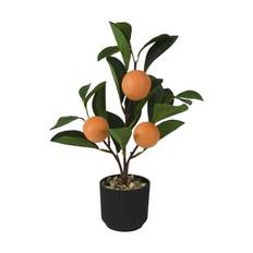 CASA Living Kunstig Appelsintræ - Ø 17 x H 27 cm - Plast/polyester - Grøn/orange