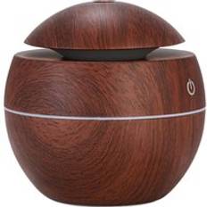 Träkorn mini luftfuktare ultraljud usb aroma diffuser led nattljus elektrisk eterisk olja diffusor aromaterapi - Mörkbrun