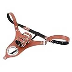 Kyskhetsbälte Man Penis Bondage Lock Läder Penil Bärbara byxor Cock Ring Erotiska sexleksaker for män Gay Vuxen Tillbehör Butik(Brown)