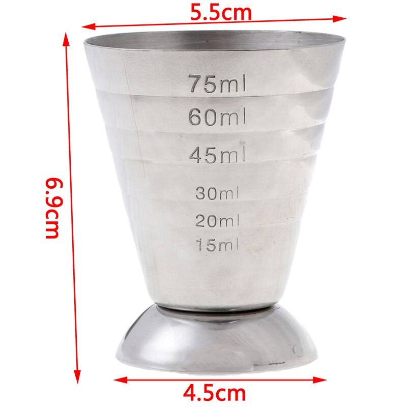 1pc 75ml metallmått kopp dryck verktyg shot uns jigger bar blandad cocktailbägare