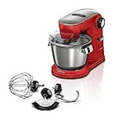Bosch OptiMUM 1600W - Köksmaskin, mest kraftfulla, med 7 hastigheter och pulsfunktion, 3D PlaneteryMixing och automatiskt parkeringsläge, konditorset ingår, röd