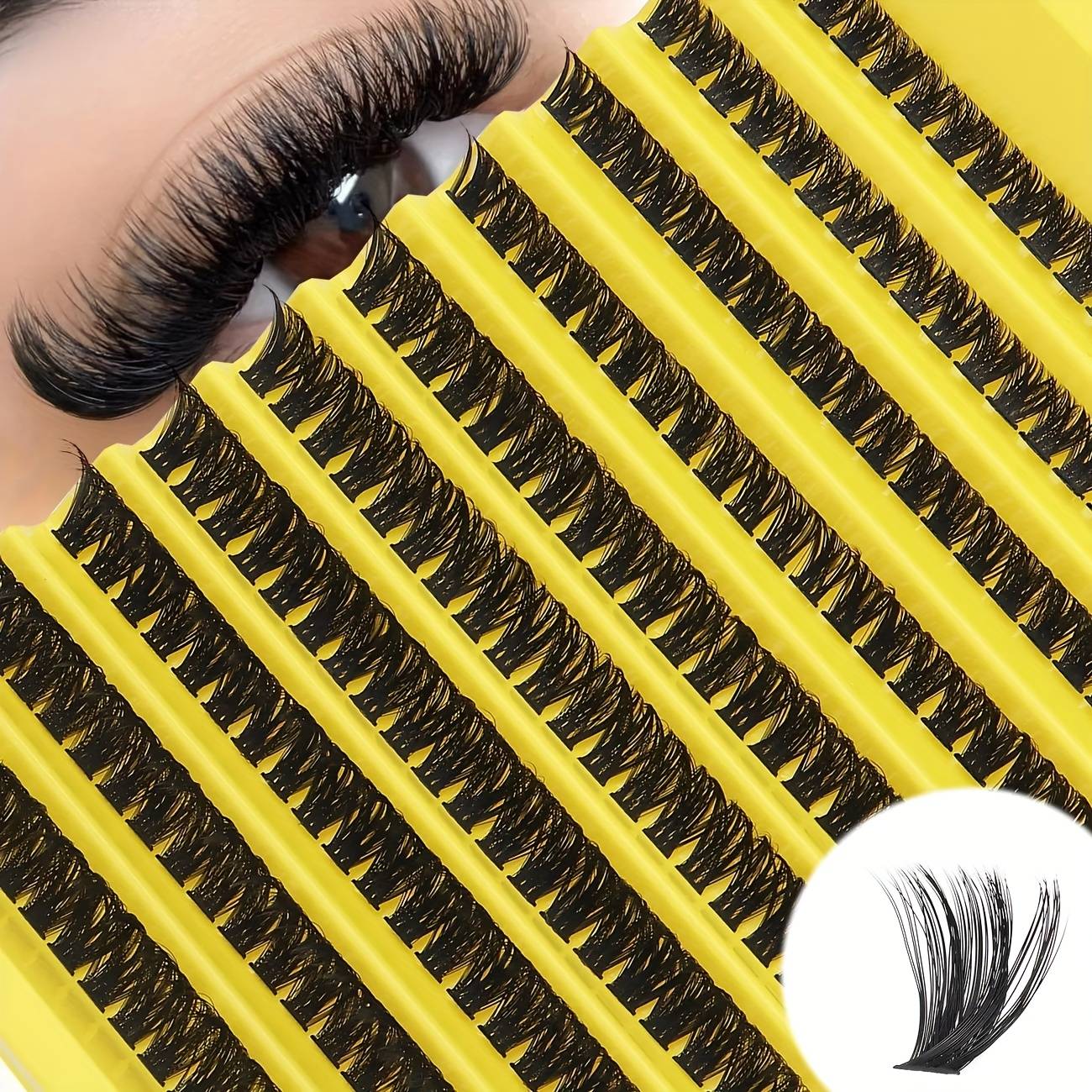 TEMU 200pcs Mixed Length Cluster False Eyelashes Kit, 0.05mm Thickness, D Dd Sizes, Beginner-friendly Lash Extension Set - Reusable Natural And Role- Eyelashes, Sizes 6-9mm, 10-12mm, 13-15mm