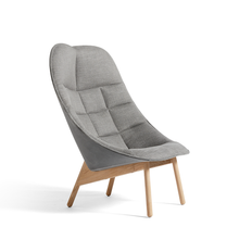 HAY Uchiwa Quilt loungefåtölj Magnesium-ek-baksida lola warm grey
