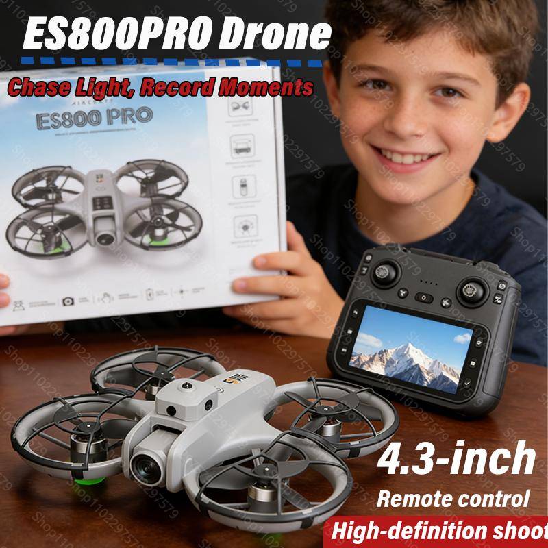 2026 ES800Pro Drönare 4,3-tums Stor Skärm Fjärrkontroll GPS RC 4K Professionell Dubbelkamera Borstlös Fyrrotordrönare Flygplan Leksak