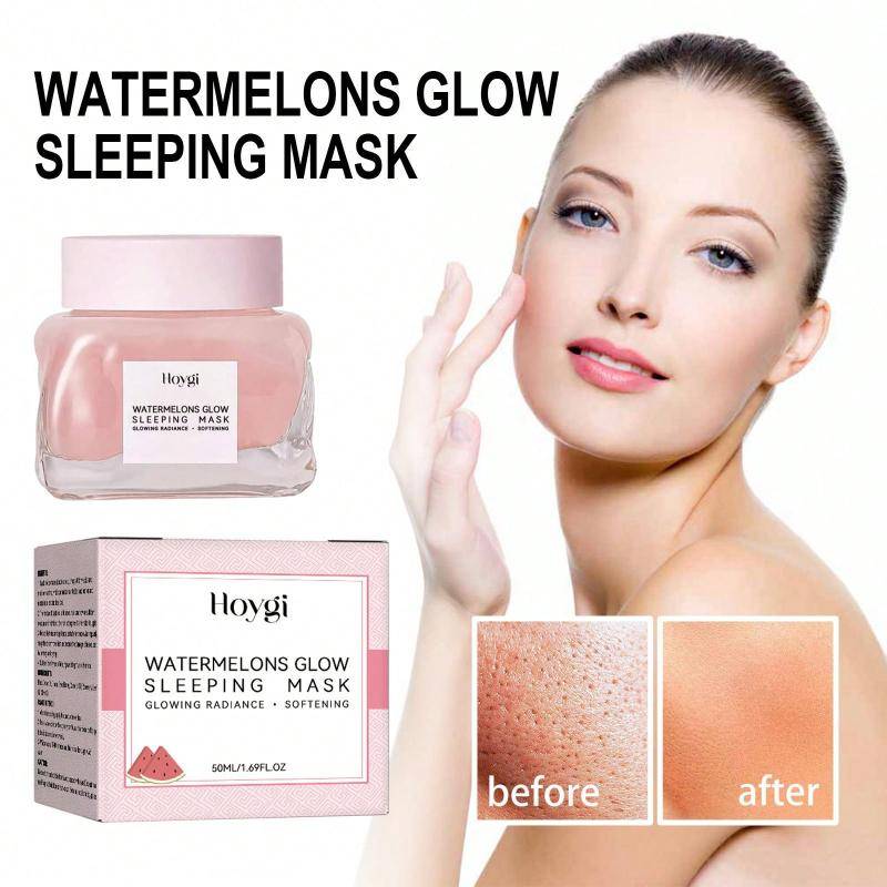 1 st Vattenmelons Glow Sovmask Ansiktskräm Med 50 ml Mask Ansiktsrodnad Reparation Bleka Akneärr Återfuktar Huden Återfuktande Och Uppljusande beige
