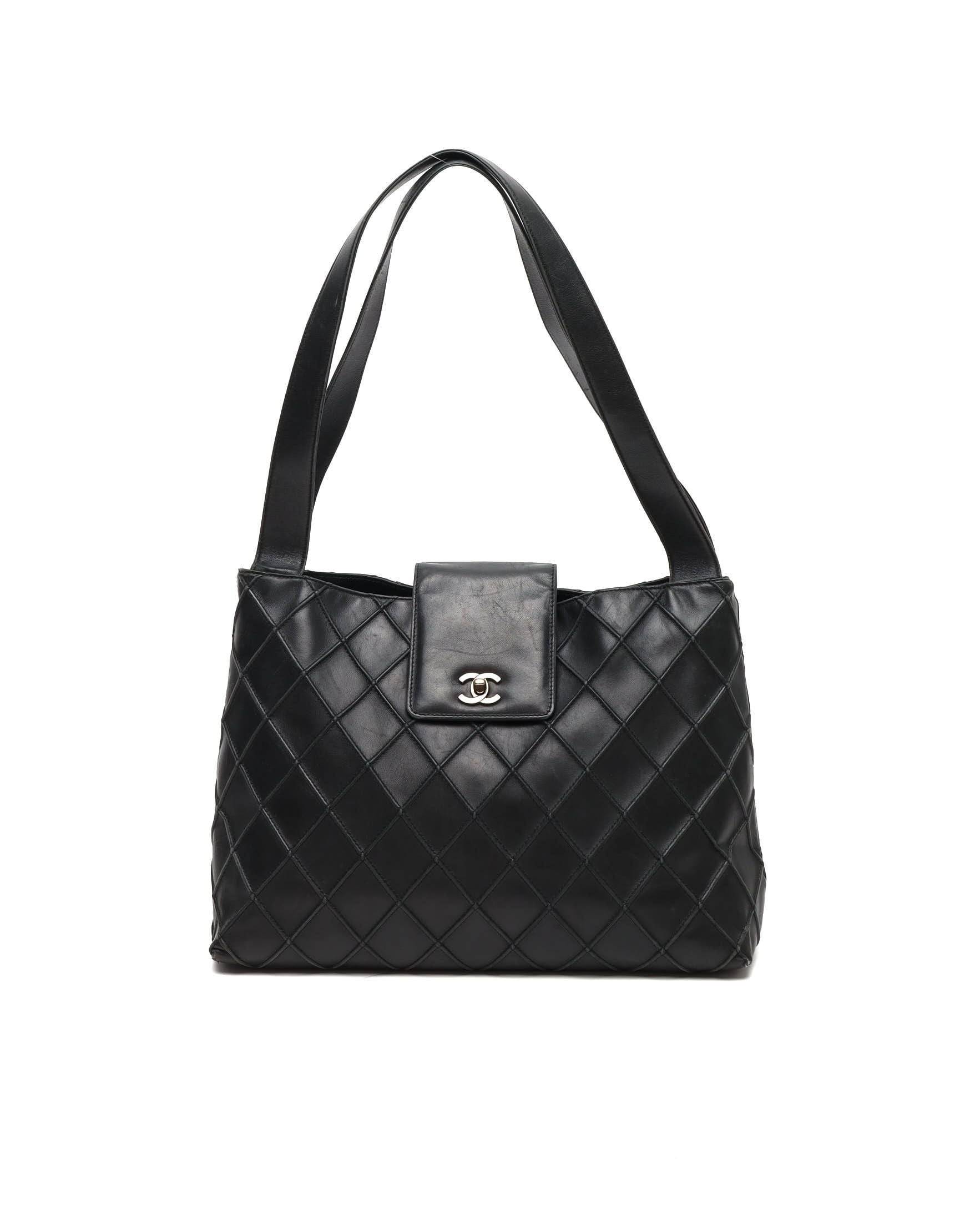 Chanel CC Quilted Tote Bag - Black - One Size