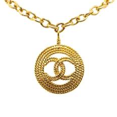 Chanel Vintage, Pre-owned, Dam, Gul, ONE Size, Pre-owned Metall halsband