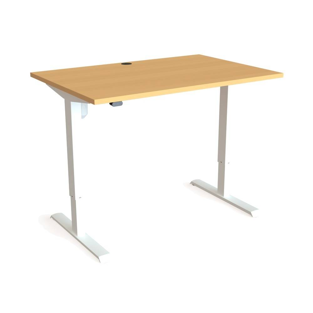 ConSet 501-33 Hæve-/sænkebord 120x80cm, bøg med hvidt stel.