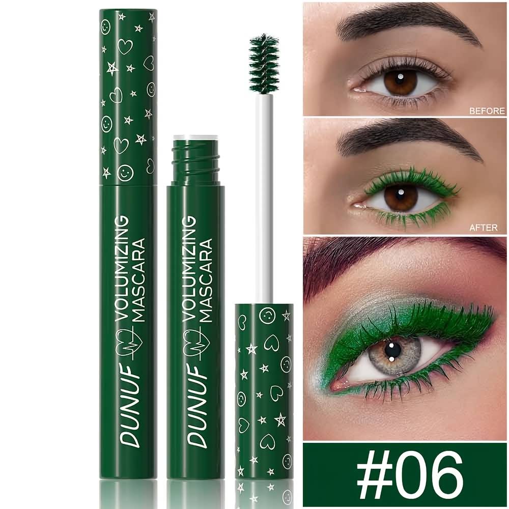 TEMU Green Curly Eye Black, Color Eye Black Waterproof Not Easy To Smudge, Portable Fine Brush Head Suitable For Beginners, Holiday Makeup