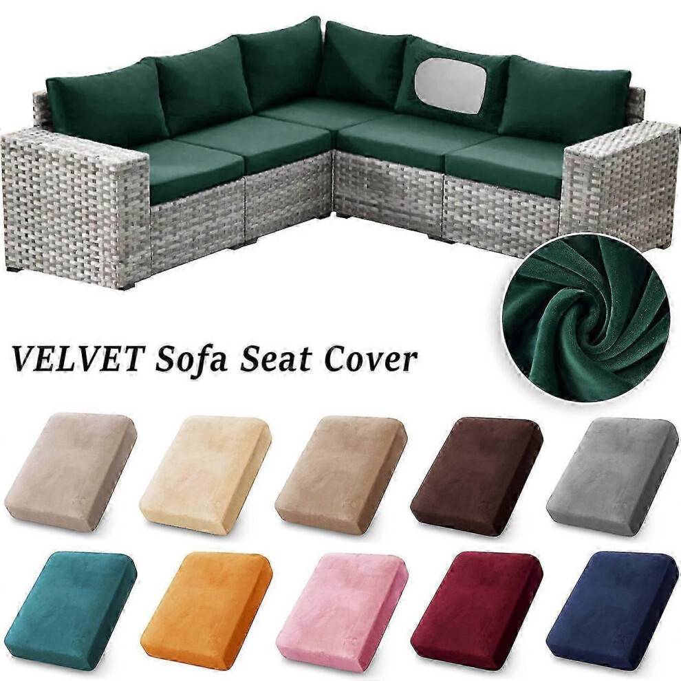 (Sky Blue, Normal Size (M)-1pc) Soft stretchy velvet patio sofa covers, removable for UK outdoor garden decor and home comfort.