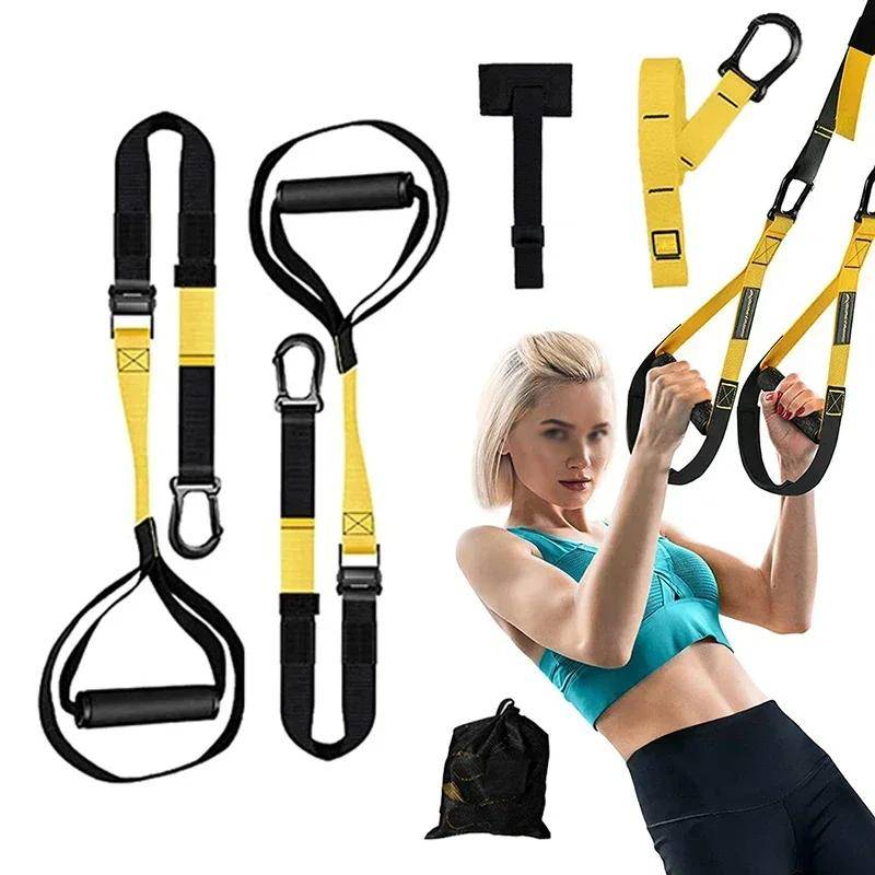 Suspension Training Band Fitness Styrka Power Suspension Trainer Justerbart Yogabälte Väggfäste Professionell Trx Tensioner