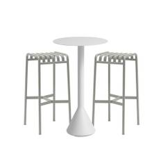 HAY - Palissade cone barbord & 2 barstolar sky grey - Matgrupper utomhus