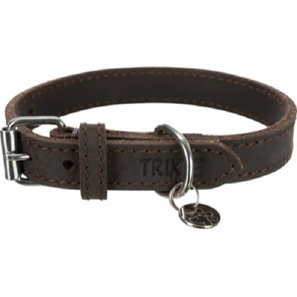 Trixie Rustic læder halsbånd til hund (Størrelse: L-XL)