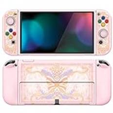 PlayVital Skyddsfodral för Nintendo Switch OLED,TPU-Fodral för Switch OLED,ZealProtect Protective Case Joycon Grip Cover för Switch OLED med Tumgreppsskydd&ABXY Knappar-Magiska Vingar