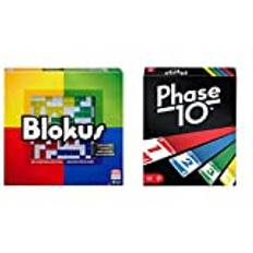 Mattel Games BJV44 - Blokus Classic, Brettspiel, Gesellschaftsspiel für 2-4 Spieler, Spieldauer: ca 30 Minuten, ab 7 Jahren & FPW38 - Phase 10 Kartenspiel, ab 7 Jahren, deutsche Version