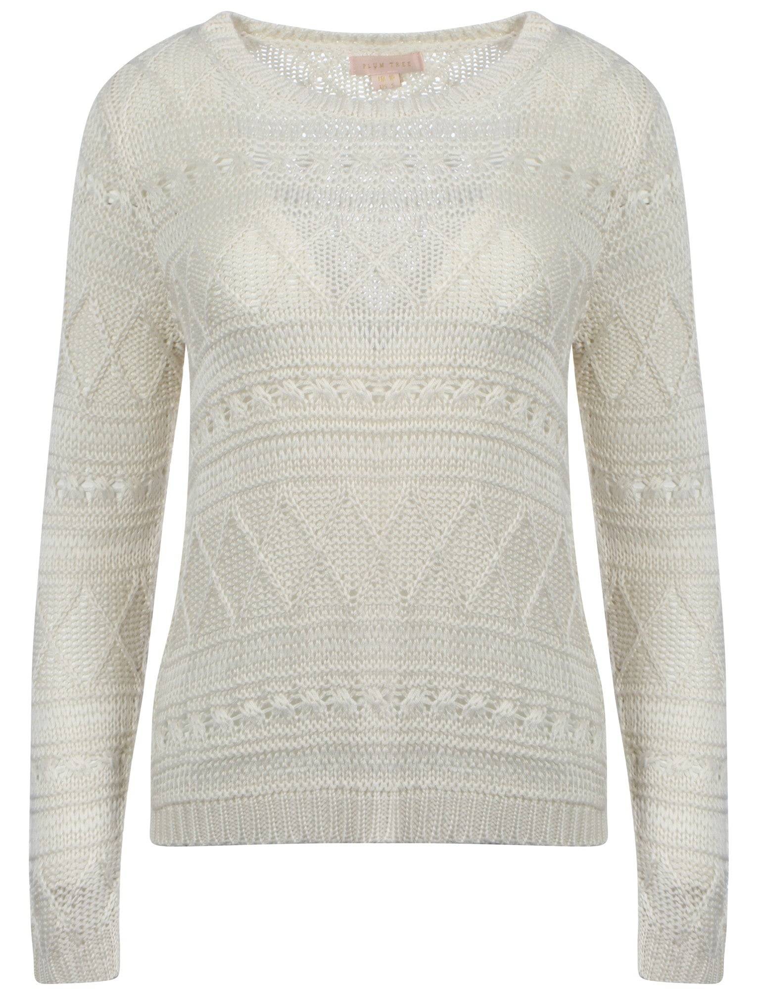 Jumpers Plum Tree Bridget white jumper / 16 - Tokyo Laundry