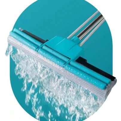 Justerbar självvridd svampmopp för golv, 27 cm absorberande huvud med 2 längdalternativ (90–115 cm / 101–130 cm), lättviktig våt- och torrmopp för kak (90-115*27cm Sjöblå,140 cm grundmodell,101-130*27cm disblå,90-115*27cm disblå)