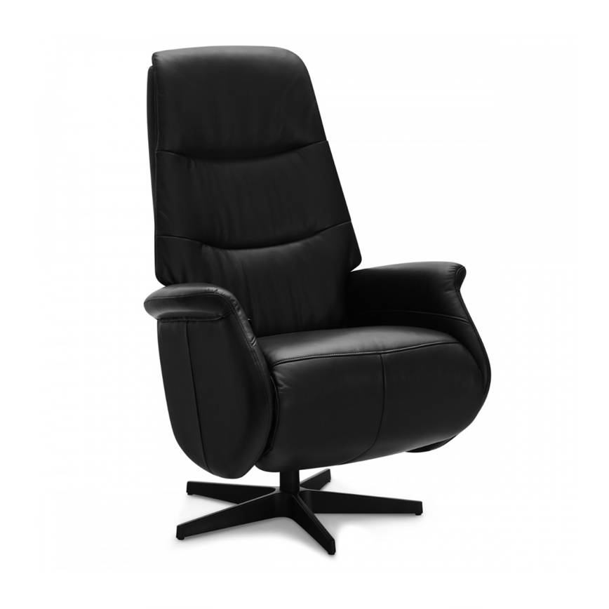 Delta recliner stol sort læder/pvc sort stel