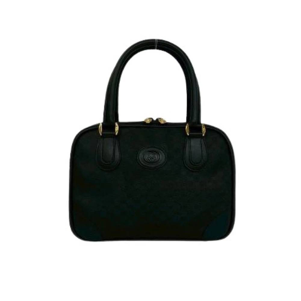 Gucci Vintage Pre-owned Micro GG Logo Canvas Læder Håndtaske - Vintage - Dame - Sort - ONE SIZE - Læder