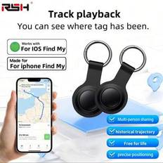 2-pack för iOS Air Tracker, trådlös GPS Smart Tag Locator-spårningsenhet, nyckelsökare och föremålssökare, världsomspännande anti-förlustenhet föremål - Svart (svart)