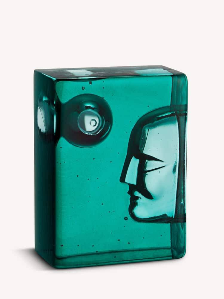 Kosta Boda - Konstglas - Azur - Man petrol blue Bertil Vallien