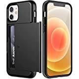 JETech Plånbok Skal för iPhone 12/12 Pro 6,1 Tum med Korthållare, Dual Layer Stötskyddad Skyddande Telefon Wallet Case with Card Holder, Glidande Dold Spår (Svart)