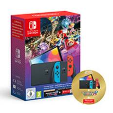 Nintendo Switch OLED m/Mario Kart 8: Deluxe (Rød/Blå)