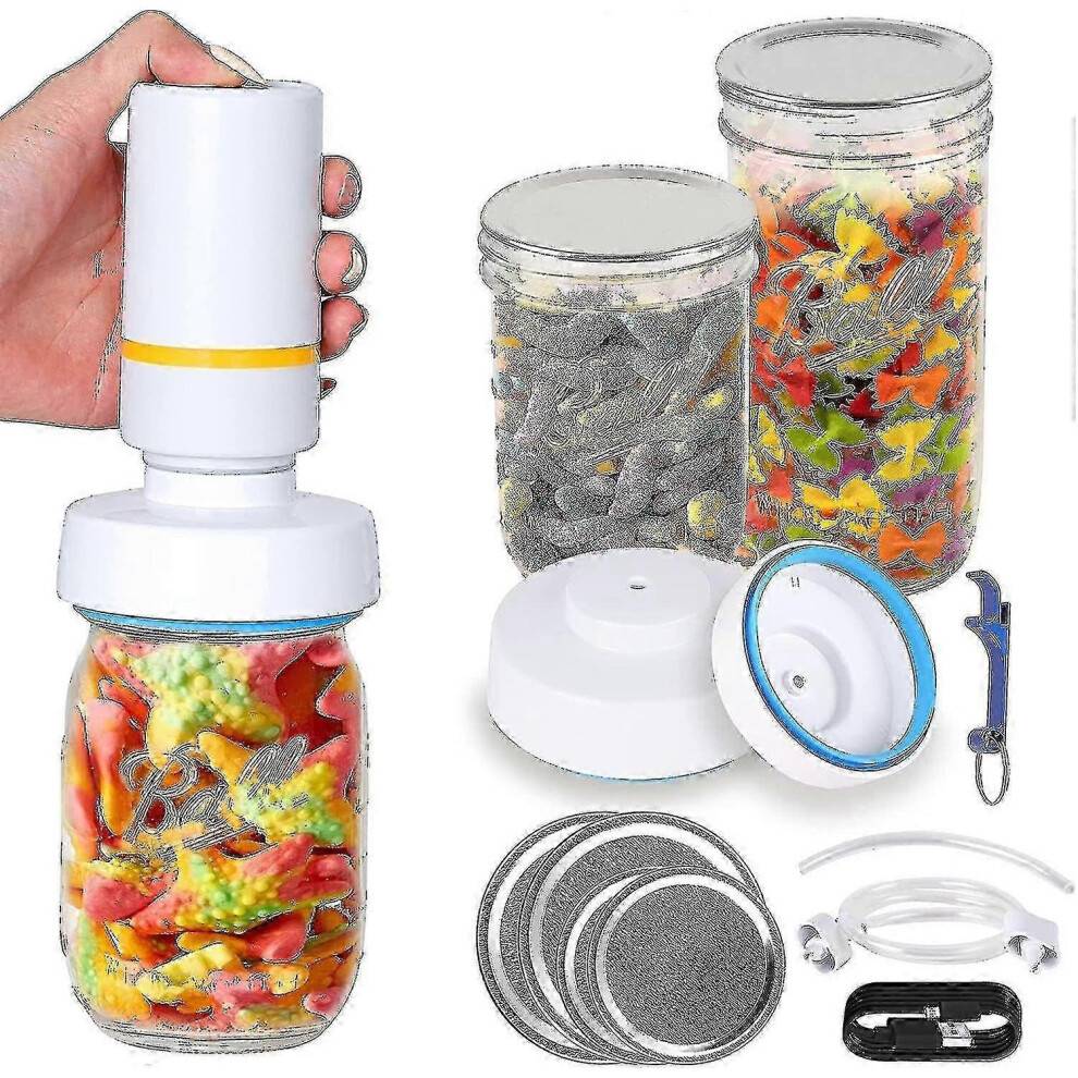 Mason Jar Vacuum Sealer: Electric Jar Sealer for Foodsaver Vacuum Sealer, Vacuum Sealing Kit for Wide-mouth & Regular-mouth Mason Jars, Canning Sealer