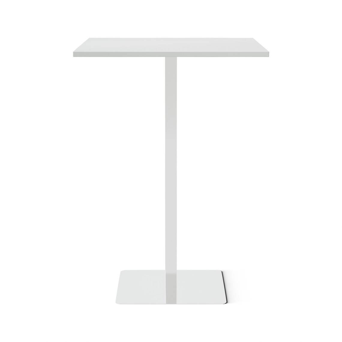 Ståbord Kvadrat, Størrelse 80 x 80 cm, Bordplade Lysegrå, Stativ Poleret stål